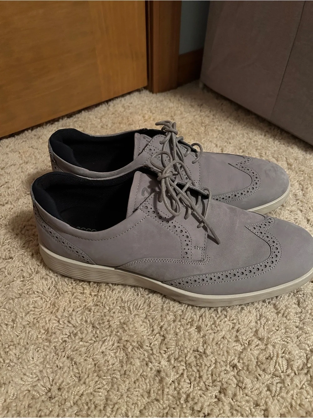 ECCO Men’s S Lite Hybrid Brogue Shoes Grey Oxford Wingtip EU 47 US Size 10